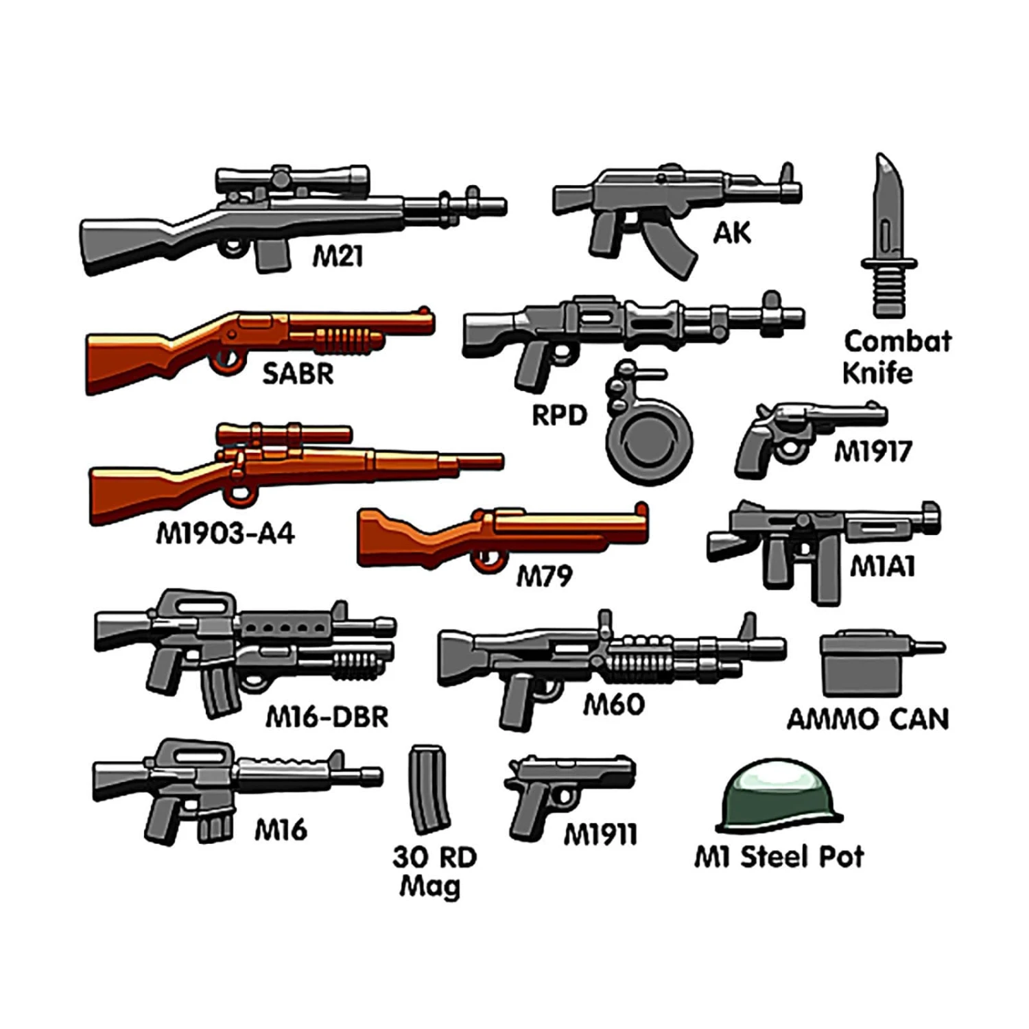 BrickArms Vietnam Weapons Pack - Assorted - Image 2